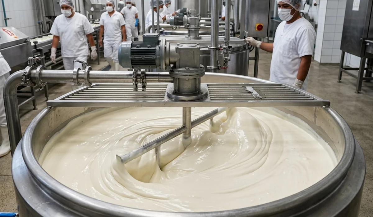 Batido de Crema láctea natural en planta